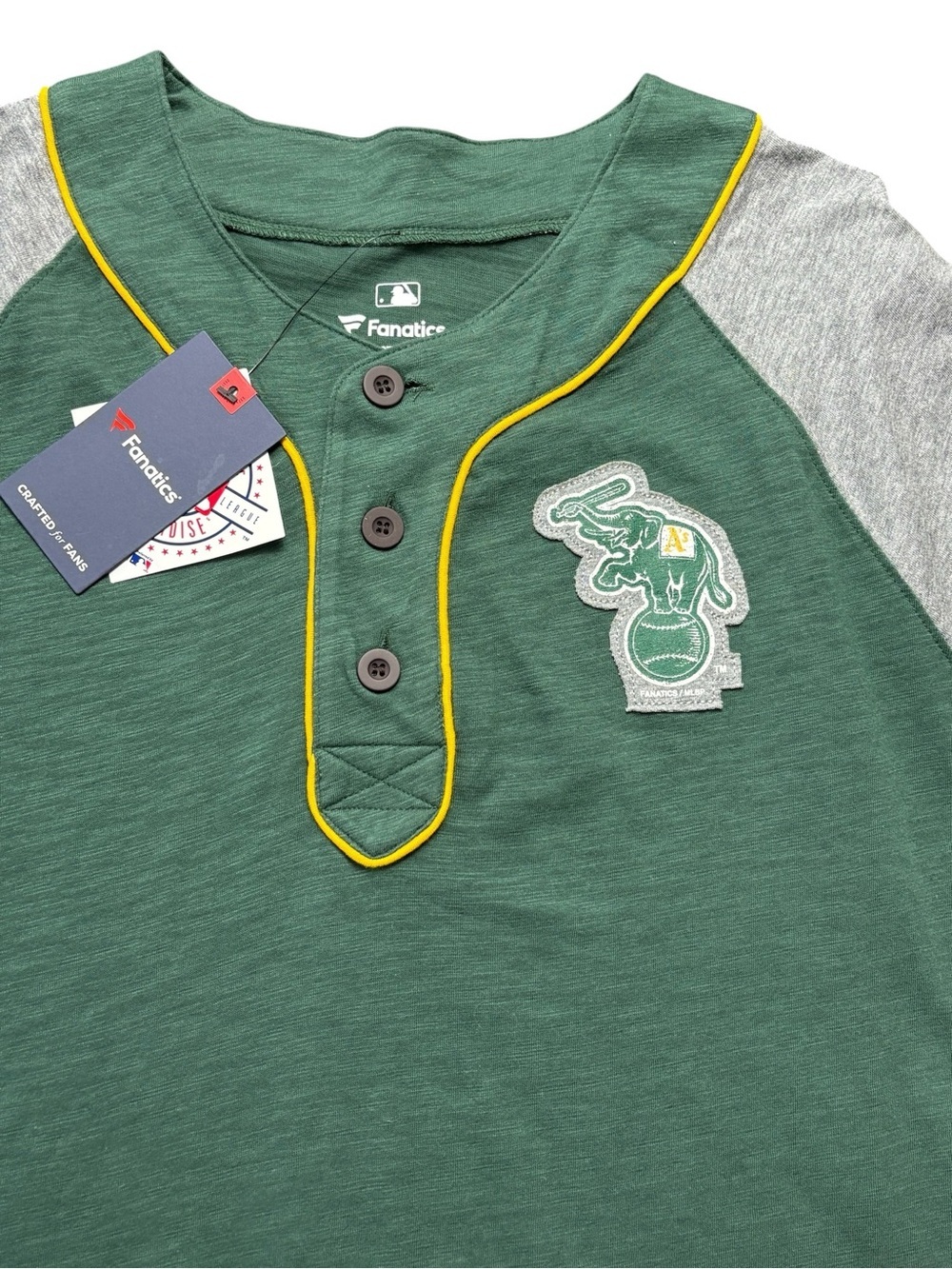 NWT Fanatics Oakland Athletics A’s True Classics Henley Shirt Mens 2XL XXL - Picture 3 of 9